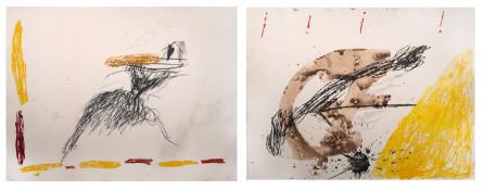 Tàpies, Antoni; Paar Farbradierungen auf Bütten