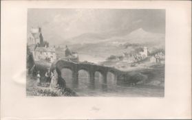 Antique Print 1850s Bray Wicklow Mr & Mrs S.C. Hall Ireland Its Scenery