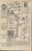Britannia Depicta E Bowen c1730 Map Puckeridge, Cambridge, Ely, Downham, Kings Lynn.