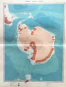 South Polar Region Chart Large Coloured Antique Map.