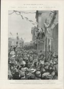 Trinity College Dublin Queens Visit 1900 Antique Print.