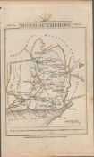John Carys 1791 Rare 230 Yrs Old Antique Engraved Map Monmouthshire & Norfolk.