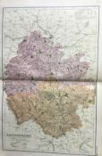 Coloured Antique Large Map Herefordshire GW Bacon 1904