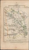 John Carys 1791 Rare 230 Yrs Old Antique Engraved Map Surrey & Suffolk.