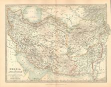 Persia & Afghanistan Large Coloured Antique Map.