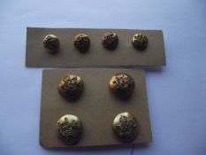 8 X Original Brass Buttons - 8Th King's Royal Irish Hussars - Pitt & Co., Maddox St. London.