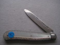 Victorian Mother of Pearl Hafted Silver Bladed Folding Fruit Knife