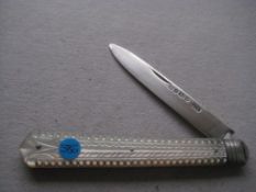 Victorian Mother of Pearl Hafted Silver Bladed Folding Fruit Knife