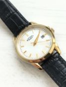 Rotary Ladies Diamond Set Dial Black Leather Strap Watch