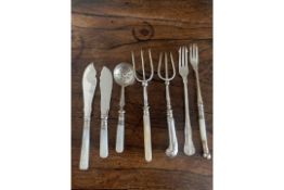 Edwardian Mother of Pearl/Sterling Cocktail and Caviar Service