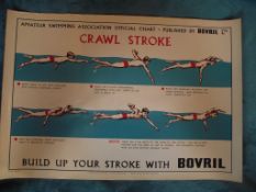 1950'S Amateur Swimming Association Advertising Poster - Publisher - Bovril Ltd.