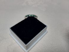 Silver Eternity/Wedding Band With Blue and Green Coloured Cz Stones Size N. RRP £189 199