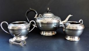 Antique Silver Plate Thomas Land of Sheffield 3 piece Tea Set