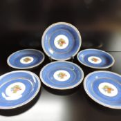 Circa 1930's Wedgwood Hand Painted and Gilded Lunch/Dessert/Afternoon Tea Plates Set 6