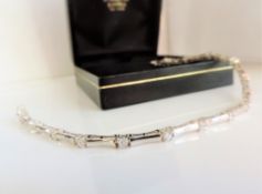 Sterling Silver White Sapphire Bracelet