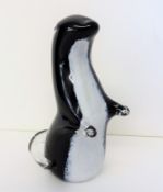 Signed Wedgwood Black & White Glass Otter