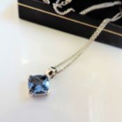 Sterling Silver Topaz Pendant Necklace