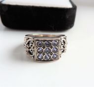 Sterling Silver Artisan Tanzanite Ring with Gift Pouch