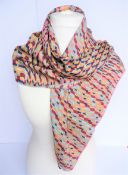 Signed Liberty of London Pure Silk Geometric Print Scarf 88cm Square