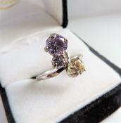 Sterling Silver Multi Colour Gemstone Ring New with Gift Pouch