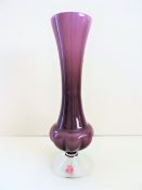 Murano Venni Opalino Amethyst Art Glass Vase