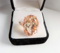 Rose Gold on Sterling Silver 23 carat Peach Morganite Ring