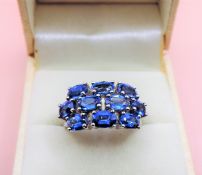 Sterling Silver 6 carat Sapphire Ring 'NEW with Gift Box'