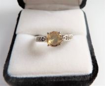 Sterling Silver 1.8 carat Citrine Ring 'NEW' with Gift Pouch