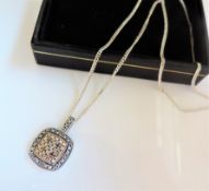Sterling Silver Diamond Pendant Necklace with Gift Pouch