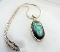 Artisan Sterling Silver Semi Precious Gemstone Pendant Necklace