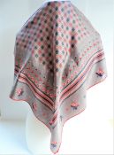 Vintage Italian Silk Scarf Hand Rolled 65cm square