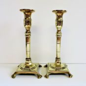 Pair Circa 1870's Solid Brass Candlesticks