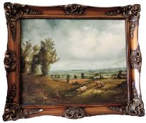 Jack Mould Landscape Pastoral Scene Oil on Canvas Signed by Artist c.1978