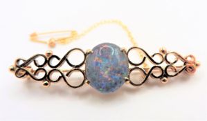 Vintage 9ct Gold Fire Opal Brooch