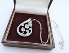 Sterling Silver Gemstone Pendant Necklace New with Gift Pouch