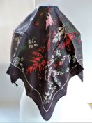 Vintage Italian Silk Scarf Hand Rolled 76cm Square