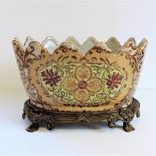 Antique Hand Painted & Gilded Porcelain Wine Cooler