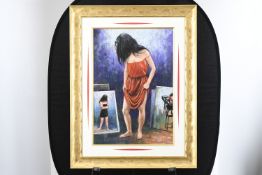Anthony Orme Painting Lady in Red Dress