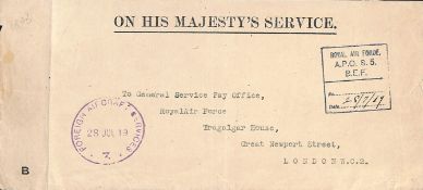 G.B. - Air Mails / World War One / France 1919 (July 28)