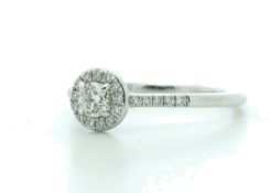 18ct White Gold Halo Set Diamond Ring 0.38 Carats