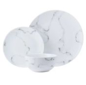 (35/10D) Lot RRP £69. 3x Items. 2x Porcelain Marble Effect 12 Piece Dinner Set RRP £22...
