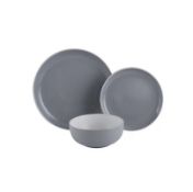 (34/10E) Lot RRP £66. 3x Items. 2x Stoneware Grey Two-Tone 12 Piece Dinner Set RRP £25...