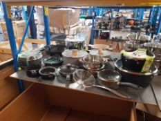 (16/8E) Approx 18x Mixed Cookware Items. To Include Saucepans, Stockpots, Frying Pans, Scovi...