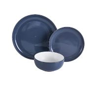 (32/10E) Lot RRP £62. 3x Items. 2x Stoneware Blue Two-Tone 12 Piece Dinner Set RRP £22...