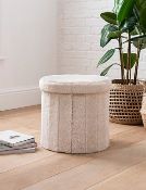(114/7C) 18x Items Ð Mixed Lot. 1x Cream Sherpa Teddy Storage Ottoman. 1x Pink Metal Si...