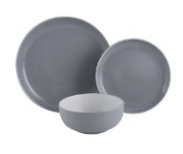 (44/10B) Lot RRP £80. 4x Stoneware Grey Two-Tone 12 Piece Dinner Set RRP £20 Each. Lot...