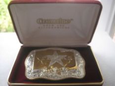 Vintage Crumrine State of Texas 1836-1986 Belt Buckle, Cased