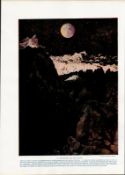 Landscape of the Moon Astronomy Antique Book Plate.