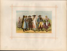 Caucasian Teutons North Germans Race Traditional Costume Antique Print.