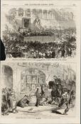 Lancers Clearing Streets of Longford 1870 Antique Print.